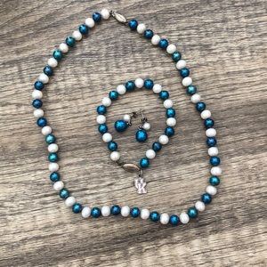 KENTUCKY UK Pearl necklace, bracelet, earrings set